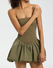 Load image into Gallery viewer, Military Green Bubble Dress
