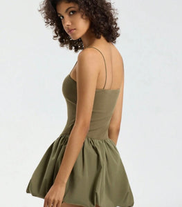 Military Green Bubble Dress