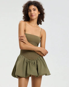 Military Green Bubble Dress